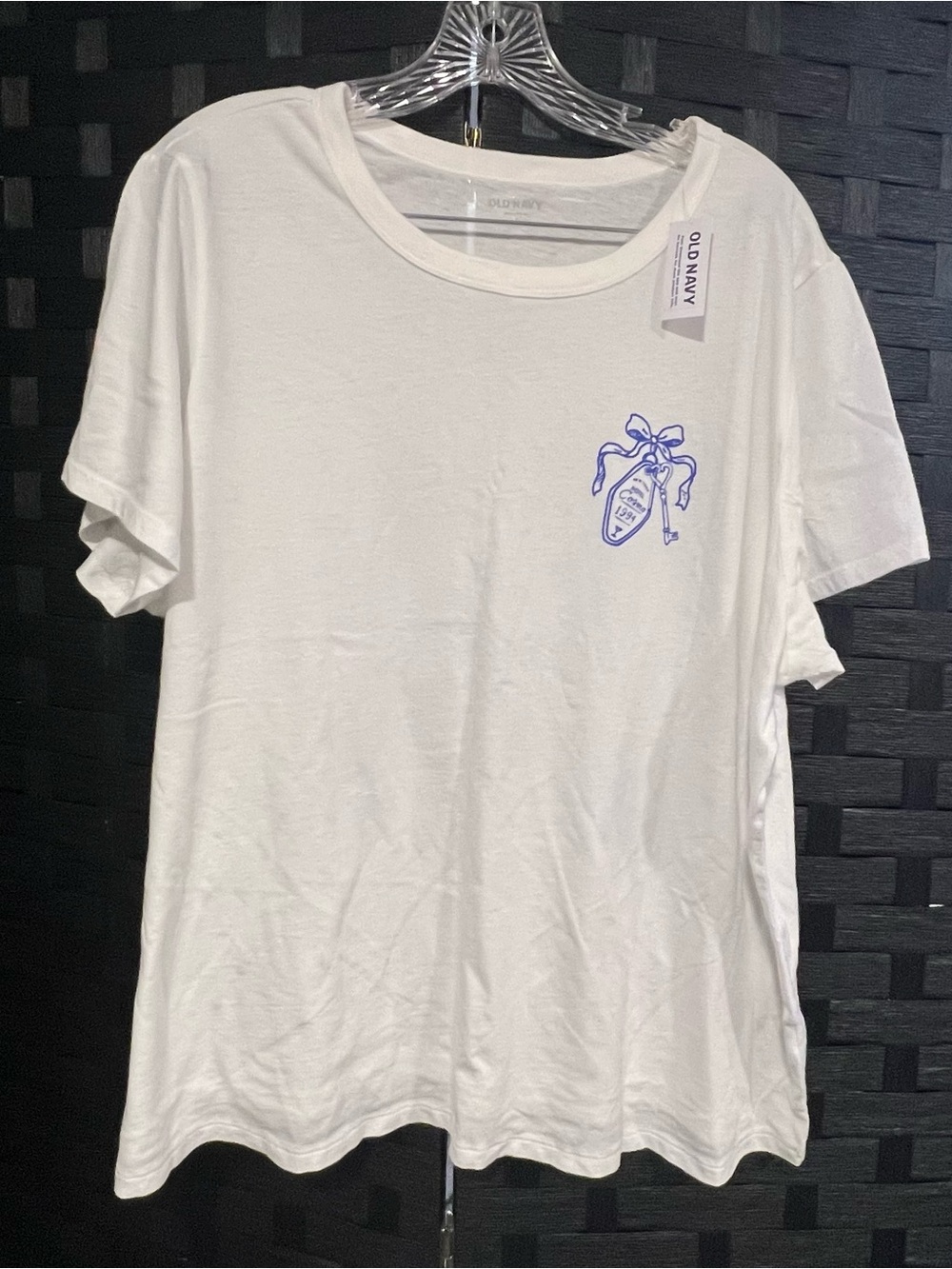 Woman’s Old  Navy blue and White Short-Sleeve Tee. NEW